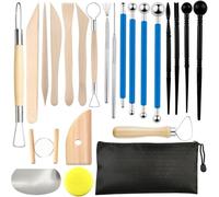 Basic Clay Pottery Carving Tools: 22Pcs Professional Sculpting Set for Home Use for Adult Beginners and Hobbyists
