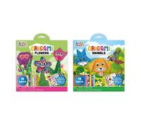 Basic Craft Origami Set Fleurs ou Animaux + Stickers Différents Designs