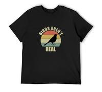 Basic diary Birds aren't Real Funny Government Conspiracy Joke Vintage Vintage T Shirt Short Sleeve Funny Top Black L
