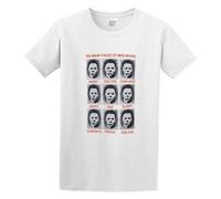 Basic diary Casual Halloween Faces of Mike Myers Casual Round Neck T Shirt White 3XL