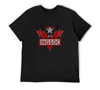 Basic diary INGSOC 1984 George Orwell Fictional Novel English Socialism Vintage T Shirt Short Sleeve Funny Top Black L