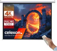 Basic Écran De Projection Motorisé 110" 200X200 Cm 1:1 Écran Full-Hd 4K Pour Le Home Cinéma Ou Présentations De Bureau Adapté Au Montage Plafond Ou Au Mur Télécommande Incluse