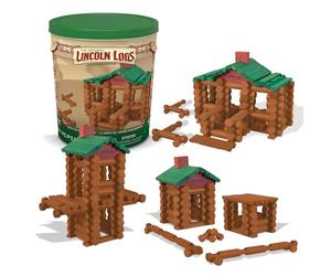 Basic Fun 520 00854 EA Lincoln Logs 100th Anniversary Tin, Brown, 111 Pieces