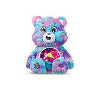 Basic Fun Peluche Care Bears 35 cm – Ours causeuse, badge au ventre lumineux