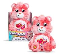 Basic Fun Care Bears Peluche colorée de 35 cm - Ours Love-A-Lot - Jouet doux écologique avec badge au ventre lumineux - Collection vibrante pour enfants et fans