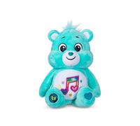 Basic Fun Care Bears Peluche pailletée, 22 cm, en Forme de cœur, respectueuse de l'environnement, avec Insigne de Ventre à Paillettes, Peluche de Collection pour Enfants et Fans