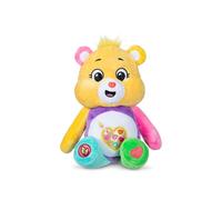 Basic Fun Care Bears Peluche pailletée 22 cm - Ours d'art - Doudou respectueux de l'environnement avec Insigne de Ventre à Paillettes - Peluche de Collection pour Enfants et Fans