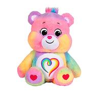 Basic Fun Care Bears Peluche Togetherness Bear, 22 cm Ourson Arc-en-Ciel Unique, dès 3 Ans, Jouet à Collectionner Doux et Inclusif