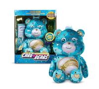Basic Fun Care Bears - Peluche ventre lumineux de 35 cm - Ours à souhaits - Jouet doux et écologique avec badge lumineux - Collection réconfortant pour enfants et fans