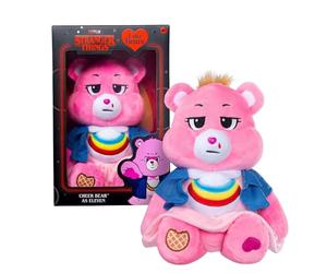 Basic Fun Care Bears x Stranger Things Cheer Bear as Eleven Peluche, édition limitée à collectionner