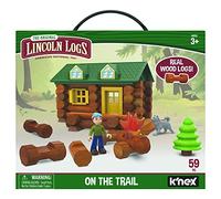 Jeu de construction Lincoln Logs On The Trail, K'NEX, Basic Fun, 00821, 59 pièces, véritables rondins de bois, jeu éducatif technique pour enfants, convient aux enfants à partir de 3 ans