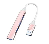 BASIC HOUSE Adaptateur multifonction 4 en 1 USB Type-C vers 3 ports USB 2.0 USB 1 port 3.0 PD (USB rose)