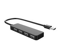 BASIC HOUSE Hub USB 2.0, hub USB 4 ports ultra fin et portable pour iMac Pro, MacBook Air, Mac Mini/Pro, Surface Pro, ordinateur portable, clés USB, disque dur mobile, etc. (USB 3.0 noir)