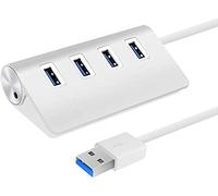 BASIC HOUSE USB-Hub 3.0 avec 4 ports, haute vitesse, hub USB, 4 ports de données USB, répartiteur USB (USB 4 ports/blanc)