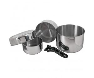 Basic Nature - Biwak stainless steel 3 - Set de pots - 0,75 + 1,1 + 2,8 l - metallic
