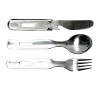 Basic Nature - Couverts Biwak Trekking - 3 teilig - metallic