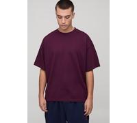 Basic Oversized Crew Neck T-shirt homme - bordeaux - S, bordeaux