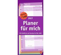 Basic Planer für mich 2027: Praktischer Wandplaner mit 2 Spalten. Wandkalender mit Schulferien und 3-Monats-Ausblick aufs Folgejahr. Terminkalender 2027 zum Eintragen.