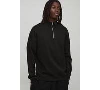Basic Regular Fit Quarter Zip Funnel Neck Sweatshirt homme - noir - L, noir
