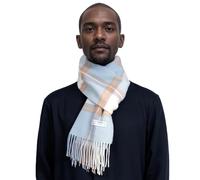 Basic Sense Écharpe à carreaux écossais 100% laine Laine mongole Écharpes à carreaux écossaises, bleu ciel, taille unique