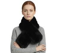 Basic Sense Écharpe d'hiver en fausse fourrure pour femme avec doublure en velours, Noir , taille unique