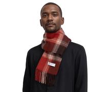 Basic Sense Écharpe écossaise à carreaux 100 % laine Laine mongole Écharpes écossaises à carreaux, rouge cramoisi, taille unique
