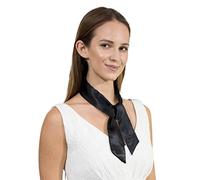 Basic Sense Écharpe fine en satin, fabriquée en Corée, écharpe soyeuse, design fin pour une utilisation polyvalente, Noir , taille unique