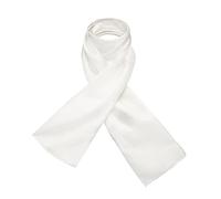 Basic Sense Écharpe unie en soie pure naturelle légère fine douce pour la peau, blanc, taille unique