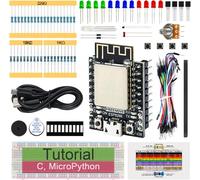 Basic Starter Kit for ESP8266 (Included),32-bit 160 MHz Mini Microcontroller,Onboard Wi-FI,Python C Code,340-Page Detailed Tutorial,140 Items,50 Projects