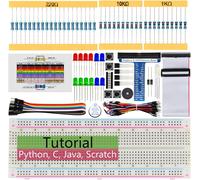 Basic Starter Kit for Raspberry Pi 5 4 B 3 B+ 400 Zero 2 W, 383-Page Detailed Tutorial, Python C Java Scratch Processing Code, 146 Items, 48 Projects (Raspberry Pi Not Included).[V716]