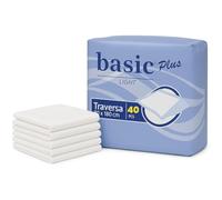 Basic Traverse Lit pour personnes âgées 80 x 180 cm avec ailes rabattables traverses jetables pour lit simple - couche imperméable et noyau absorbant - Basic Plus conf. 40 pièces