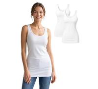 Basic Treasure Lot de 1 ou 2 Débardeurs ou T-Shirts Femme, Bambou | Viscose de Bambou Soyeuse, Coupe Longue qui Ne Remonte Pas, Bretelles Larges, Respirant