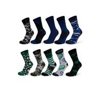 Basic Treasure Lot de 10 paires de chaussettes pour enfants garçons ou filles, courtes ou longues, 70% coton, Öko-Tex, Dino - Long, 31-34