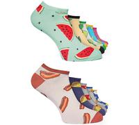 Basic Treasure Lot de 12 Paires de Chaussettes Amusantes, Happy Socks en Coton, Colorées Avec Motifs, Pour Homme et Femme, Idée Cadeau, 10 x baskets alimentaires