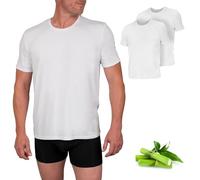 Basic Treasure Lot de 2 maillots de corps pour homme, en bambou doux et coton, noir ou blanc, débardeurs classiques, col rond, T-shirt blanc, XL