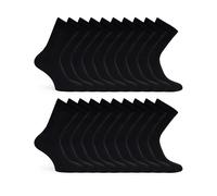 Basic Treasure Lot de 20 Paires Chaussettes de Tennis Unisexe, Coton | Matière extensible, OEKO-TEX, tenue stable sans serrer ni glisser, travail et loisirs