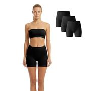 Basic Treasure Lot de 3 Leggings Courts Femme, Short de Cyclisme | Étiquette imprimée, OEKO-TEX, coupe couvrante sous robes et jupes, matière douce
