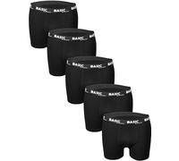 Basic Treasure Lot de 5 Boxers pour Homme, en Coton de qualité supérieure, Style rétro, sans étiquette Qui Gratte, Noir, 5 Paires, L