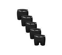 Basic Treasure Lot de 5 Boxers pour Homme, en Coton de qualité supérieure, Style rétro, sans étiquette Qui Gratte, Noir, 5 Paires, M