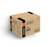 Basic Vinyl Exam Gloves, 4 mil Safty Glove Latex-Free & Powder-Free, SGBE 8003 Synmax Disposable Medical Glove Large (Case of 1000, Black)