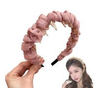 Basically Retro High Skull Pearl Headband, Vintage High Cranium Artificial Pearl Hairband, Perfect Shaping & Face Lifting, Elegant Artificial Hairbands, for Women and Girls (Pink-1Pcs, 1)