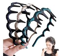 Basicallyt/Basically Korean Retro High Skull Pearl Headbands, Samewith Vintage EReversible Crystal Embellished Cranium Headband Hairband with Teeth for Women Set C