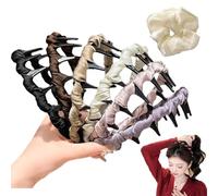 Basicallyt/Probabledy/Probability Bandeau rétro avec perles artificielles Cranium haut Cranium - Élégant anneau pour cheveux de mariée avec dents (6 pièces x D, taille unique)