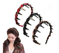 Basicallyt Retro High Skull Pearl Headband, 3Pcs Vintage High Cranium Artificial Pearl Hairband, Women's Fashion Non-Slip Headbands for Subtly Lifts and Enhances Your Hairline (3PCS-B)