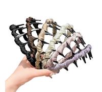 Basicallyt Retro High Skull Pearl Headband, Samewith Retro Fashion High Skull Headband, Watchatest Vintage Elegant Cranium Artificial Pearl Hairband for Party or Daily Life (6Pcs)