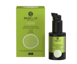 BasicLab Dermocosmetics Exfoliant acide pour réduire les imperfections | 30 ml | Acide shikimique, Acide mandélique, acide lactobionique | Stimule la peau pour le renouvellement, la régénération et le