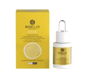 BasicLab Dermocosmetics Sérum régénérant pour le visage, le cou et le décolleté | 15 ml | Convient pour les femmes et les hommes de tous âges, à utiliser jour et nuit, avec coenzyme Q10 et squalane.