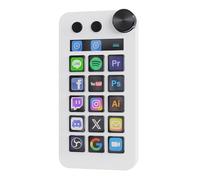 Basicolor N1 3-in-1 Macro Keypad:15 LCD Keys,Numpad& Calculator-Programmable Stream Controller Deck&Studio Controller for Streaming,Work,Gaming(Mac 14.0+/Win10+)-White