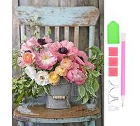 Basicon Peinture Diamant, DIY 5D Diamant Painting Fleur Broderie Diamant Kit Complet Diamond Painting Broderie Kit pour la Deco Chambre Home Décoration Murale,30X40cm