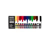 Basics - Ensemble de peinture - peinture acrylique - 12 couleurs - couleurs assorties - 118 ml